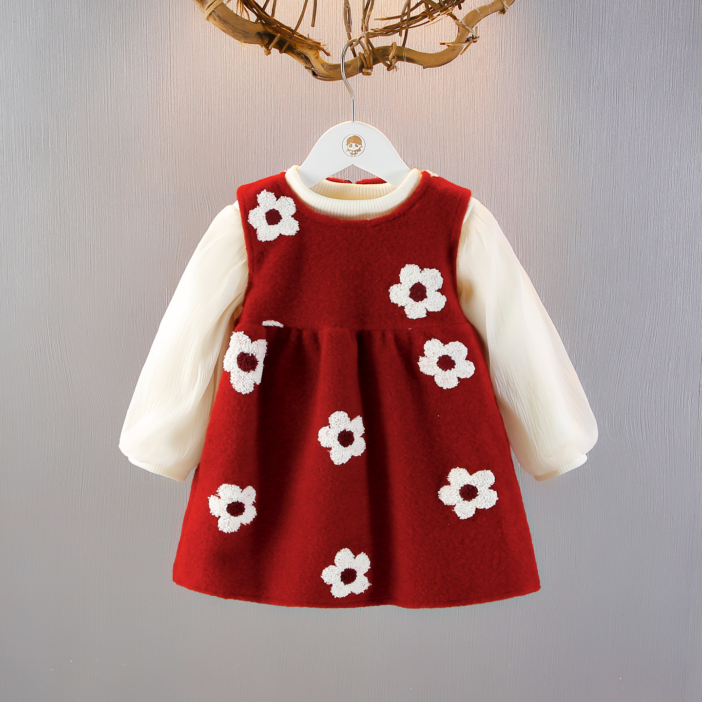 巴啦专柜女宝宝周岁礼服裙