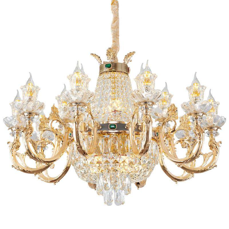 欧式轻奢水晶吊灯中山灯饰复式楼酒店餐厅灯主卧室高档奢华客厅灯,家装灯饰光源,智能吊灯,淘宝优惠券,粉丝福利购,淘宝优惠卷