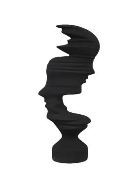 现代简约抽象黑白双向人脸摆件客厅卧室玄关酒店电视柜家居装饰品