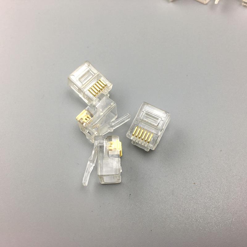 直销6P6C电话水晶头六芯水晶头RJ12水晶头6C数控电话头1000个