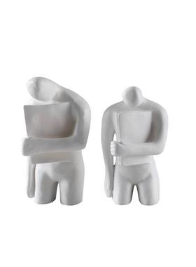 现代打开心扉简约抽象树脂人物摆件样板间售楼处客厅书房创意摆件