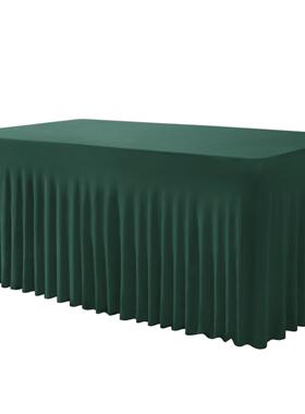 6ft弹力桌裙婚庆宴会桌布酒店会议长方形太阳裙桌布