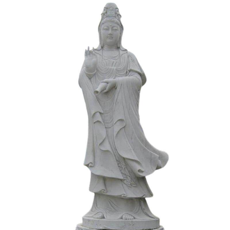 户外石雕观音像雕塑厂家大型广场寺庙大理石观音像佛像景区摆件