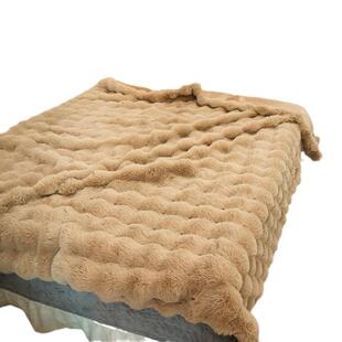 獭兔毛绒加厚超厚毛毯子冬季盖毯盖被办公室午睡沙发高级感床上用