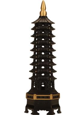 黄铜文昌塔九层十三层书房书桌装饰品黄铜工艺品摆件