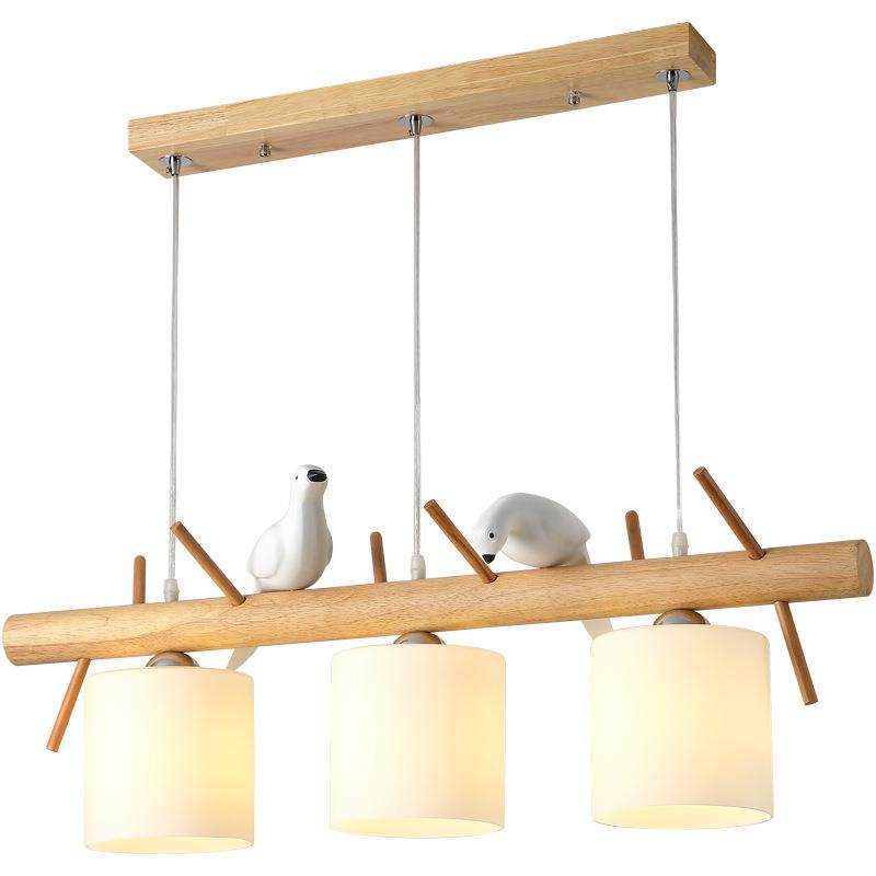 北欧小鸟吊灯北欧餐厅灯ins日式创意个性饭厅创意个性原木吧台灯,家装灯饰光源,智能吊灯,淘宝优惠券,粉丝福利购,淘宝优惠卷
