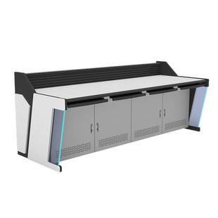 指挥中心控制台监控台调度台金属加厚烤漆圆弧形监控操作台双联