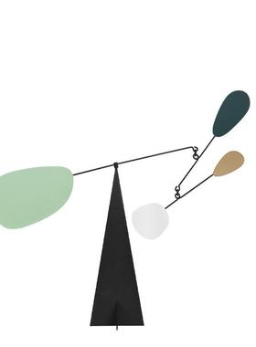 现代简约北欧莫兰迪色几何动态平衡摆件样板房售楼处软装饰品摆设