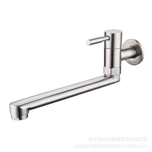 厂家304不锈钢厨房单冷入墙龙头菜盆龙头可旋转阳台