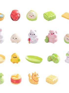 新款微景观端午节龙舟粽子团子树脂工艺品食玩DIY配件桌面小摆件