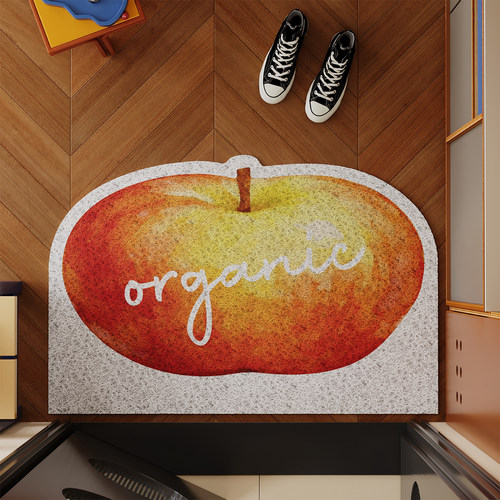 卡通红苹果入户地垫丝圈防滑脚垫