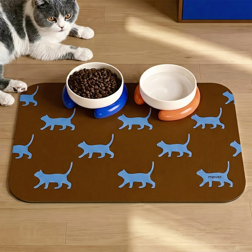 复古卡通猫狗餐垫硅藻泥吸水防污