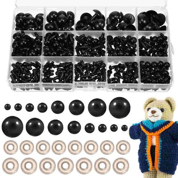 Black Baby Plastic Safety Eyes For Crochet Animals Small