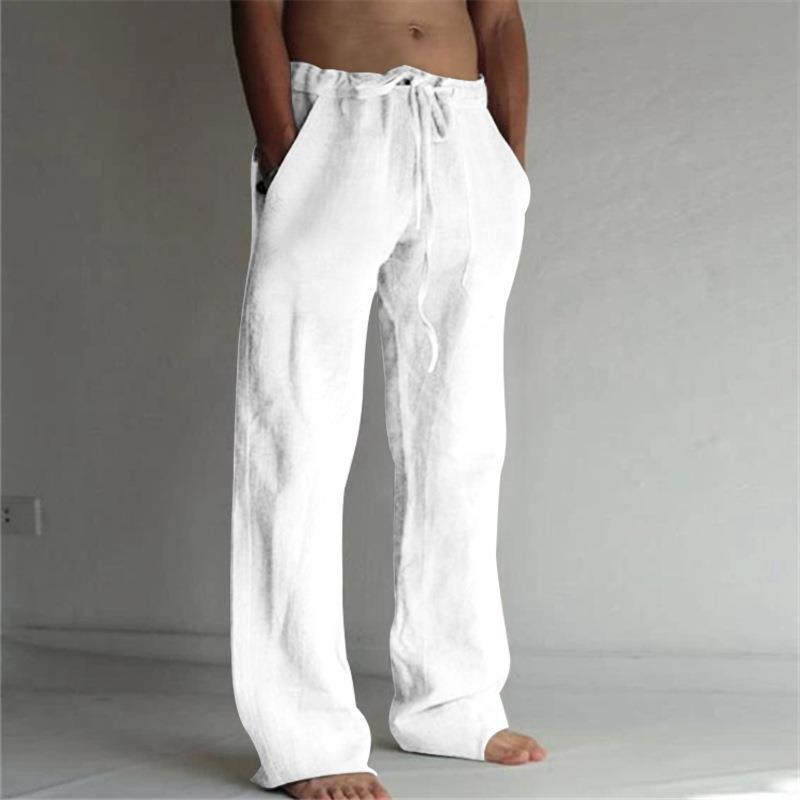 Men's cotton linen thin trousers casual pants亚麻男士休