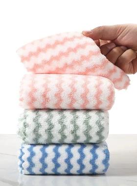 20Pcs Kitchen Wipes Coral Velvet Wave Design Wipes Microfibr