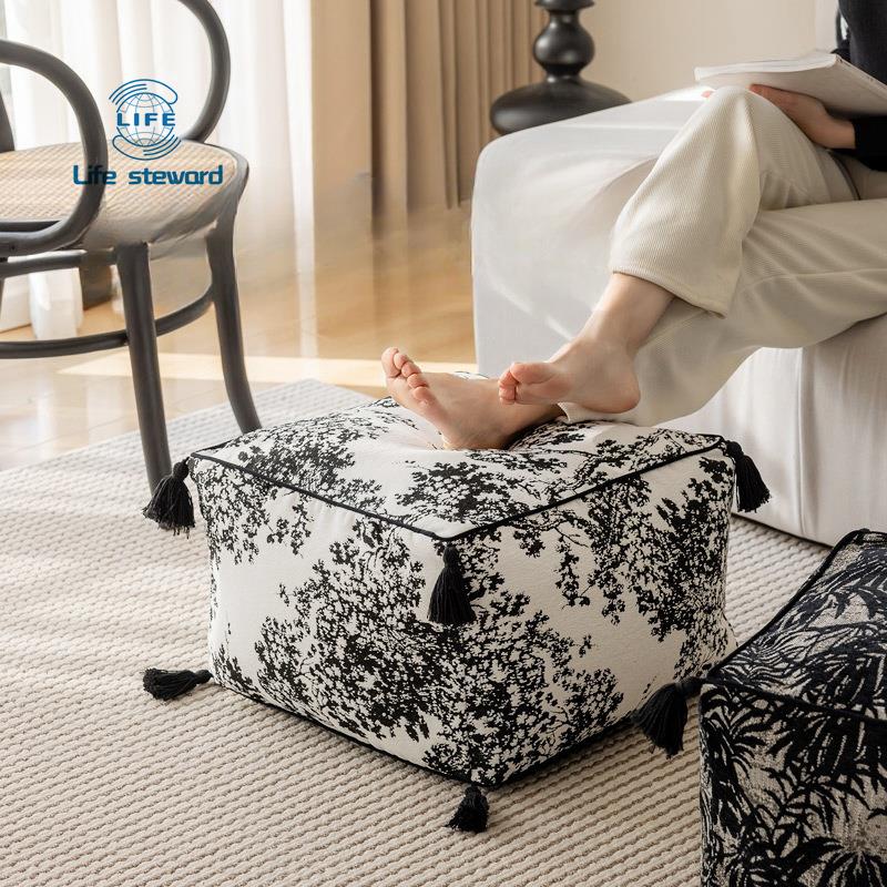 法式黑白坐墩中式矮凳蒲团懒人沙发坐垫 Sitting PuTuan Cushion