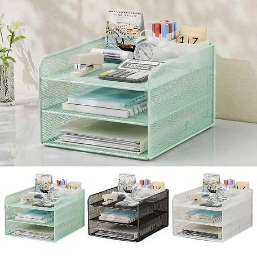 Desktop File Organizer Capacity Metal Mesh Desk Organizer