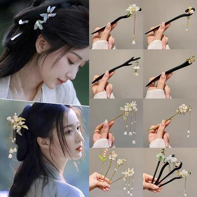 .Chinese Hanfu Hair Accessories Hairpins For Women Flower Pe