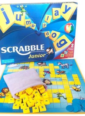 Scrabble Board Puzzles Game Jigsaw-Words Spelling-Table Kids