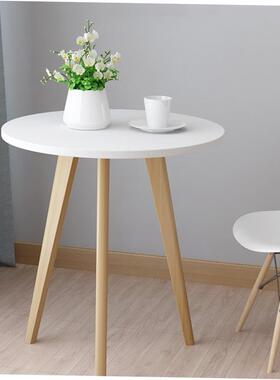 Small coffee table white circular table and chair a set tea