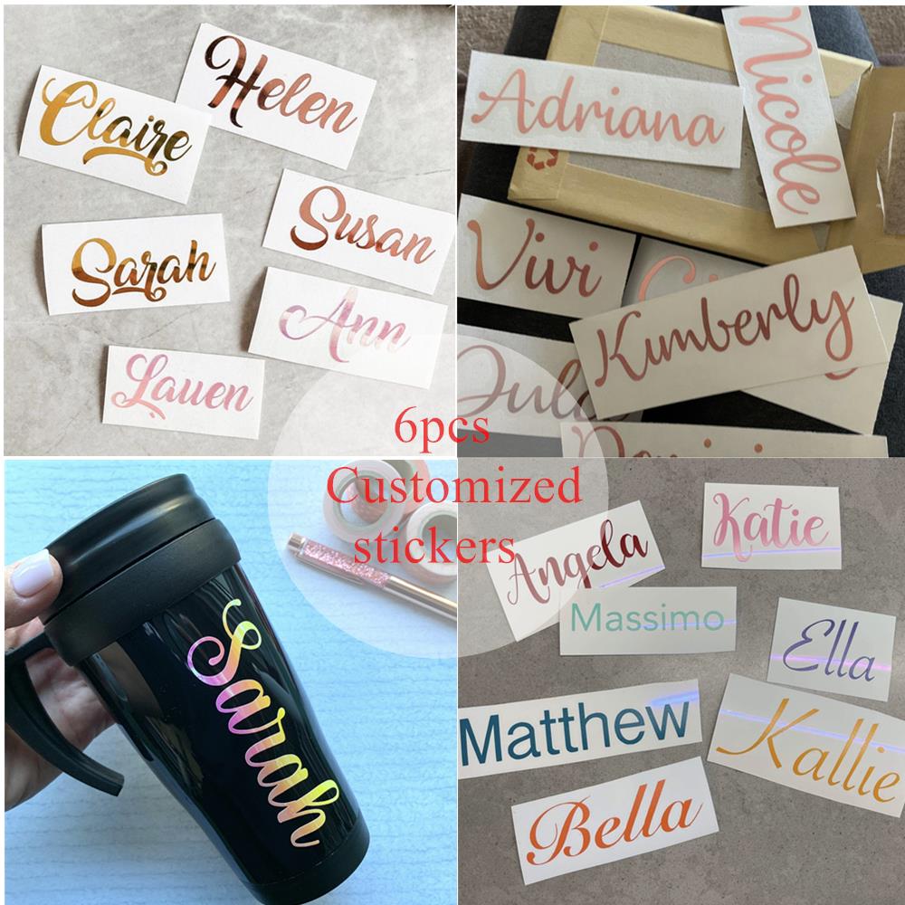 6pcs/set 4inch(10cm) Personalized Name Viny Decals Stickers