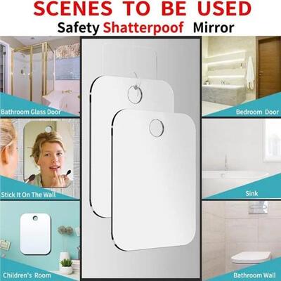 Acrylic Anti Fog Mirror Shower Shaving Fogless