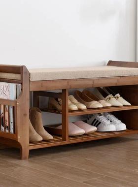 Shoe Storage Rack Bench With Double Layer Cushion Seat Livin