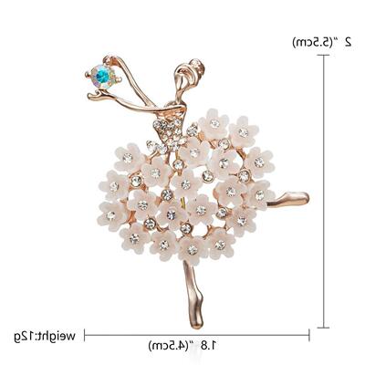 SKEDS Exquisite Crystal Ballet Dancer Brooches Jewelry Pins
