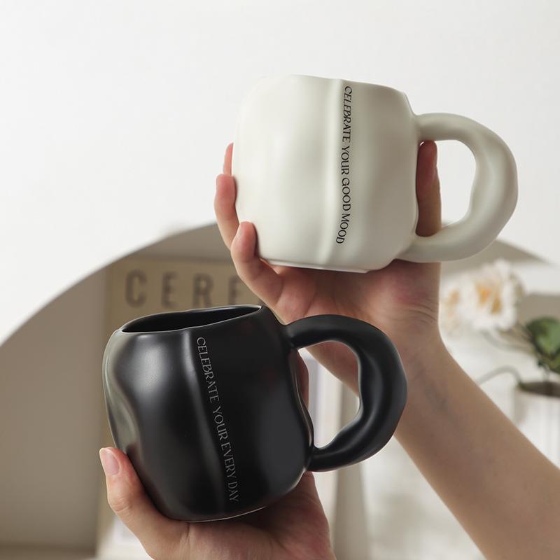350ml Nordic Matte Ceramic Handmade Mug Breakfast Milk Cup