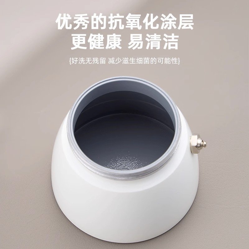 跨境双阀摩卡壶意式浓缩咖啡萃取机易清洗户外陶瓷喷层煮咖啡器具图片