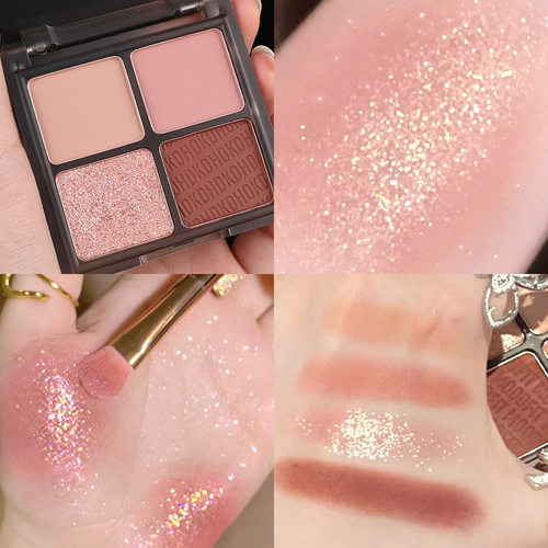 HDKD新款四色眼影盘平价学生珠光哑光防水初学者网红热销