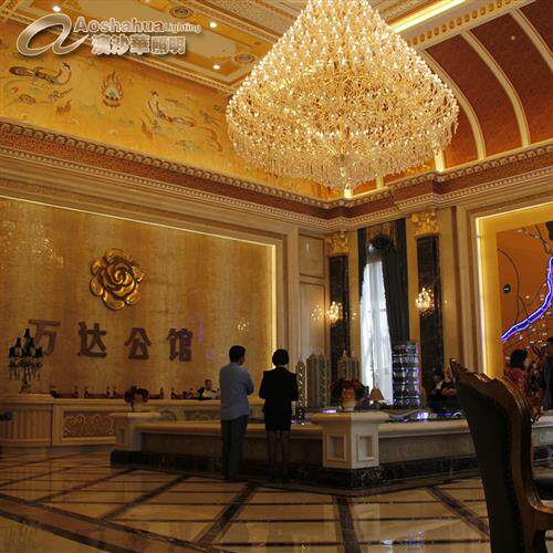 水晶工程灯五酒店会议大厅酒店大堂工程灯宴会厅吊灯工程吊灯