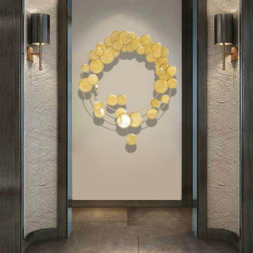 简约法式客厅家居挂件墙饰样板房酒店玄关软装饰铁艺圆形酒店壁挂