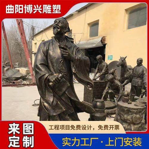 玻璃钢仿铜古代名人雕像茶圣陆羽场景人物摆件茶园树脂小品雕塑