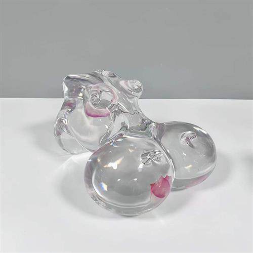 透明树脂河马雕塑摆件办公室酒柜样板房酒店大堂会所电视柜办公室