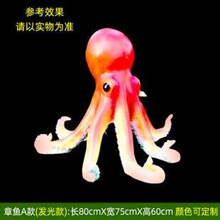 饰品悬挂装 大型仿真鱼摆件发光生物鱼模型玻璃钢雕塑海洋餐厅装 饰