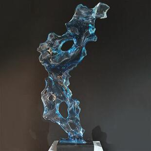 抽象太湖石透明树脂水晶工艺品摆件创意家居饰品礼品桌面雕塑