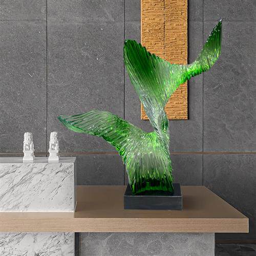 现代轻奢酒店透明树脂摆饰展翅高飞客厅抽象创意软装饰艺术品雕塑