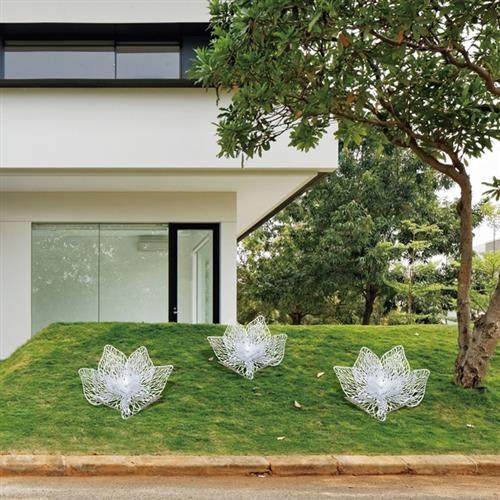 户外不锈钢玫瑰花雕塑花园摆件庭院大型花朵镂空公园景观装饰摆饰