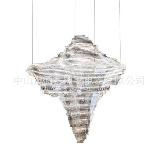 酒店大堂吧台别墅亚克力吊灯会所售楼部艺术冰山锥形钻石山水吊灯