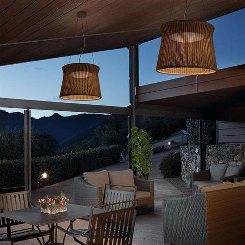 户外吊灯别墅花园庭院民宿酒店走廊防水灯具北欧简约餐厅藤编吊灯