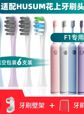 适配花上F1/HUSUM电动牙刷头替换装F系列F4清洁型软毛通用紫色