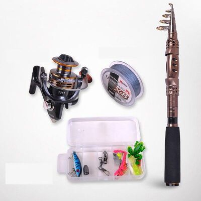 Fishing Rod Vessel Set Carbon Fiber Telescopic Rod Mini