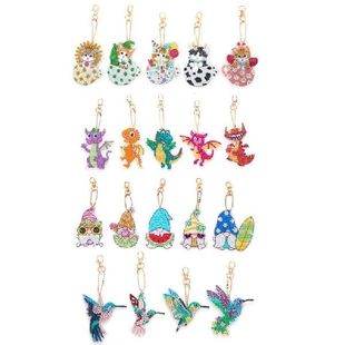 K1MF 5D Resin DIY Lukisan Berlian Gantungan Kunci Berlian