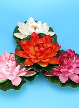 Lotus Lily Water Artificial Floating Pond Flower Fake Decor