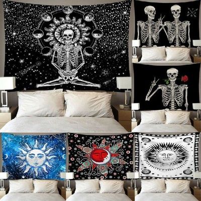 Hot Sale Mandala Skull Printed Wall Hanging Tapestry Beach