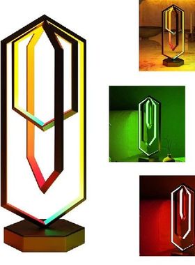 RGB Polygon Remote Control Desk Lamp APP Music Rhythm