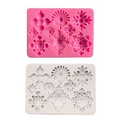 896A 9 Holes Fondant Gem Jewelries Shaped Silicone Mould