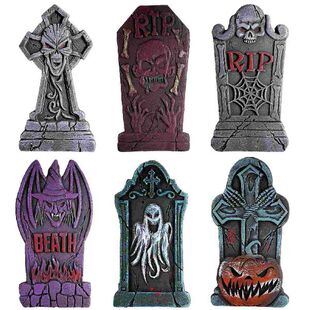 STOBOK 6PCS Cemetery Graveyard Tombstones Headstone Yard