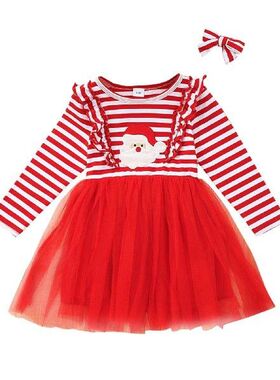 Dress Princess Long Baby Xmas Ruffles Sleeve Toddler Girls